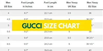 gucci sneaker sizing chart